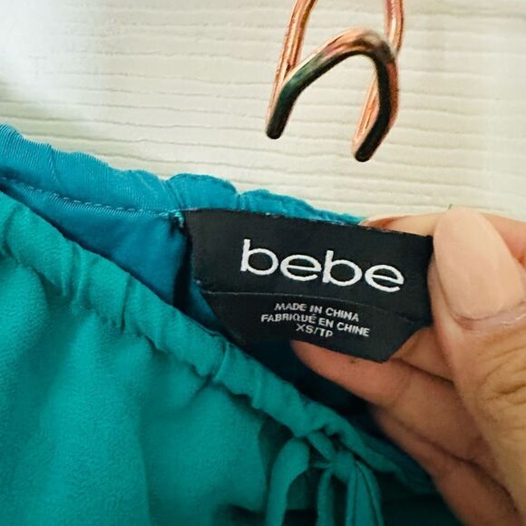 EUC Bebe Green Chiffon Tube Top Small - Picture 8 of 9